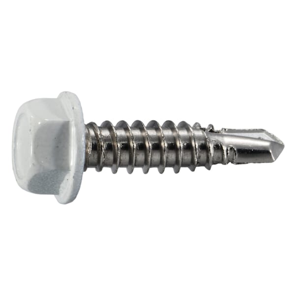 Midwest Fastener Self-Drilling Screw, #14 x 1 in, Painted Stainless Steel Flange Hex Head External Hex Drive, 6 PK 39594 - main